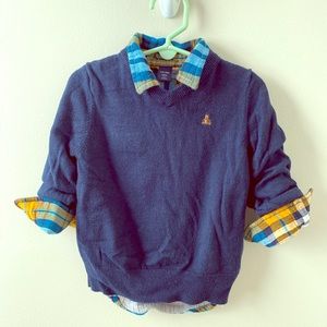 Baby Gap flannel button down and sweater